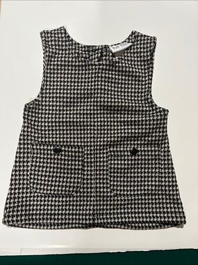 Nicole Miller Black and White Houndstooth Sleeveless Shift Dress